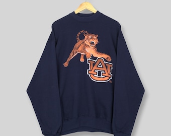 Vintage 1990s Auburn Tigers NCAA Sweatshirt XLarge Auburn AU Tigers Printed Logo Sweater Auburn Retro Jumper Auburn University Crewneck XL