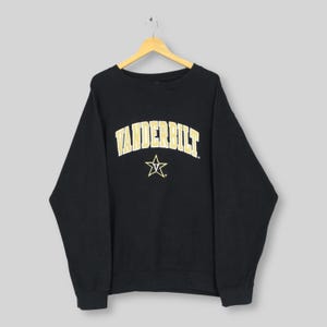Vintage Vanderbilt University Black Sweatshirt XLarge Vanderbilt University Embroidered Logo Sweater Vanderbilt Commodores NCAA Crewneck XL