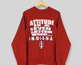 Vintage 90er Jahre Indiana Hoosiers ECAA Sweatshirt Groß IU Indiana Universität Apparel Pullover Indiana Football Sweater Hoosiers Rundhalsausschnitt Size L