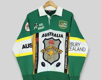 RARE Vintage Wallabies Canterbury Australia Rugby Sweater Large Canterbury New Zealand Collared Rugby CCC Australia Wallabies Rugby Jersey L