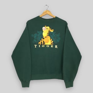 Vintage Winnie The Pooh &#39;Tigger&#39; Sweatshirt Small Tigger Disney Character Printed Sweater Pooh Disneyland Jumper Tigger Boxy Crewneck Size S