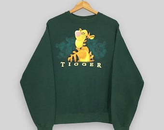Vintage Winnie The Pooh 'Tigger' Sweatshirt Small Tigger Disney Character Printed Sweater Pooh Disneyland Jumper Tigger Boxy Crewneck Size S