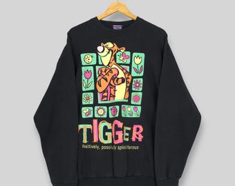 Vintage 90s Winnie The Pooh Tigger Sweatshirt XLarge Tigger Disney Character Printed Sweater Pooh Disneyland Jumper Tigger Crewneck Size XL
