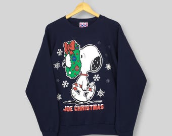 Vintage 90s Snoopy Peanuts Joe Cool Sweatshirt Large Peanuts Snoopy Joe Christmas Holiday Sweater Snoopy Cartoon Comic Strip Crewneck Size L