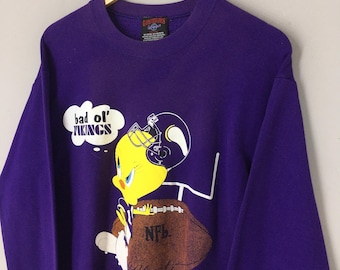 RARE Vintage Tweety Minnesota Vikings NFL Sweatshirt Medium