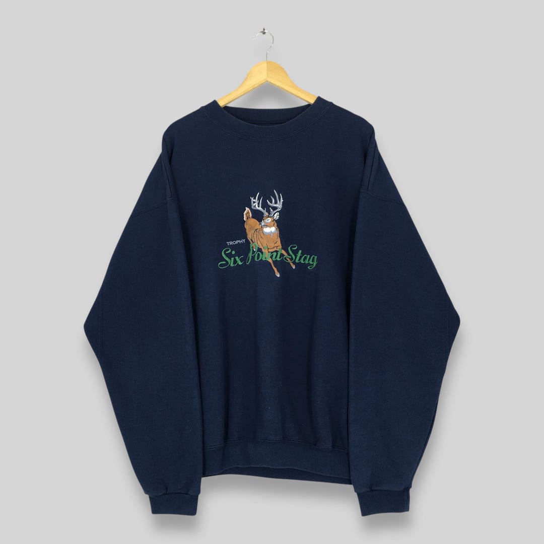 Vintage Deer Trophy Six Point Stag Sweatshirt Xxlarge Headwaters ...
