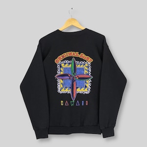 Vintage 90s Original Surf Hawaii Black Sweatshirt Medium Original Surf Hawaii Logo Crewneck Hawaii Surf Jumper Island Snow Boards Sweater M