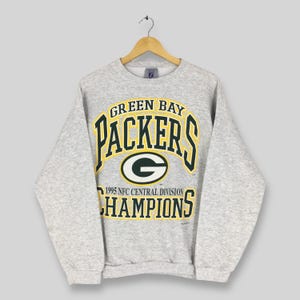 Felpa vintage anni '90 con logo dei Green Bay Packers, girocollo, NFL, con scritta "Green Bay Packers Spell Out", taglia L