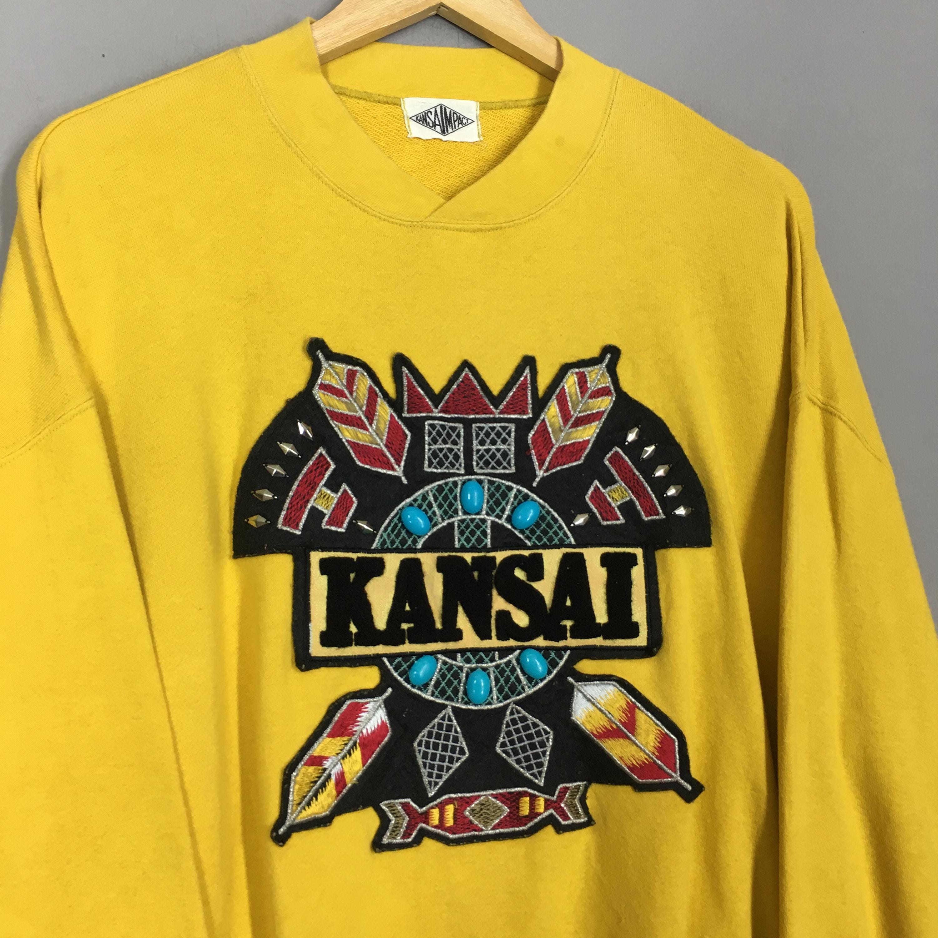 Vintage Kansai Yamamoto Japan Sweatshirt Large 90s Impact Kansai