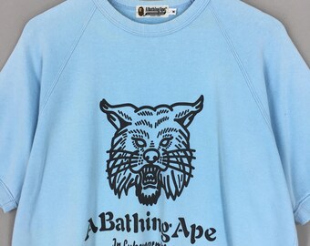 A Bathing Ape Bape Lukewarm Water Cat Sweatshirt Medium Vintage A