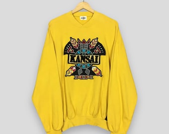 Vintage Kansai Yamamoto Japan Sweatshirt Large 90s Impact Kansai Man Japanese Designer Jumper Kansai Japan Crewneck Kansai Sweater Size L