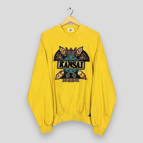トップス Kansai Yamamoto 90s Logo L/S Knit Vintage Kansai Yamamoto Japan Sweatshirt Large 90s Impact Kansai