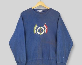 Vintage YSL Logo Sweater: Black Cotton Knit, French Designer (size