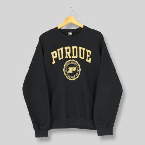 Vintage Purdue University Black Sweatshirt Medium Purdue University Printed Logo Sweater Purdue Boilermakers NCAA Crewneck Purdue Jumper M