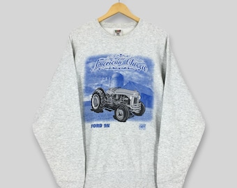 Vintage 90s Ford Tractor Classic Sweatshirt Large Ford 9N Tractor Printed Graphic Sweater Ford American Classic Jumper Racing Crewneck L