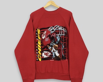 Vintage 1990s Kansas City Chiefs NFL Sweatshirt Large Kansas City Football Printed Sweater Retro KC Chiefs American Football Crewneck Size L