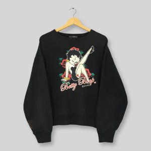 Vintage Distressed Betty Boop Sweatshirt Large Betty Boop Lady Printed Crewneck Fleischer Studios Jumper Betty Boop Boxy Sweater Size L