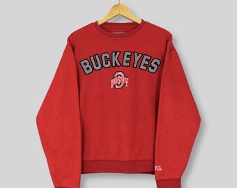 Vintage Ohio State Buckeyes NCAA Sweatshirt Medium OSU Buckeyes Football Embroidered Logo Sweater Ohio Sate University Red Crewneck Size M