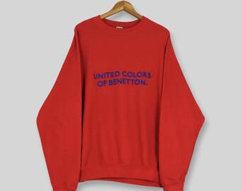 Vintage United Colors Of Benetton Sweatshirt Large UCB United Colors Benetton Racing Embroidered Logo Crewneck Benetton Formula 1 Sweater L