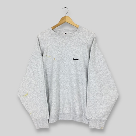 nike mini swoosh oversized boxy sweatshirt in grey