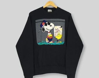 Vintage 90s Peanuts Snoopy Joe Cool Sweatshirt Medium Joe Cool Woodstock Graphics Sweater Peanuts Comic Strip Jumper Flying Ace Crewneck M