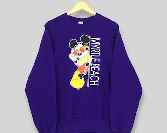 Vintage 90s Mickey Mouse Myrtle Beach Sweatshirt Medium Mickey Mouse Myrtle Beach Printed Crewneck Mickey Mouse Cartoon Sweater Size M
