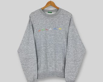 Vintage United Colors Of Benetton Boxy Sweatshirt Large UCB United Colors Benetton Racing Crewneck Benetton Formula 1 Gray Sweater Size L
