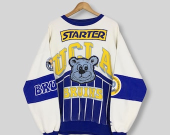 RARE Vintage UCLA Bruins NCAA Sweatshirt Large 90s Stater Ucla Bruins Aop Printed Logo Sweater University Of California Los Angeles Jumper L