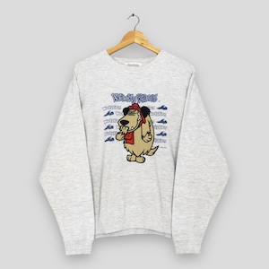 Vintage 90s Wacky Races Muttley Dog Sweatshirt Medium Muttley Cartoon Laughs Embroidered Crewneck Hanna Barbera Muttley Dog Sweater Size M