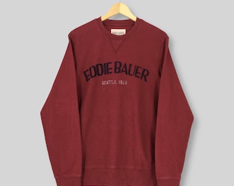 Vintage Eddie Bauer Outdoor Sweatshirt Medium Eddie Bauer Spell Out Logo Sportswear Crewneck Eddie Bauer Sweater Eddie Bauer Red Jumper M