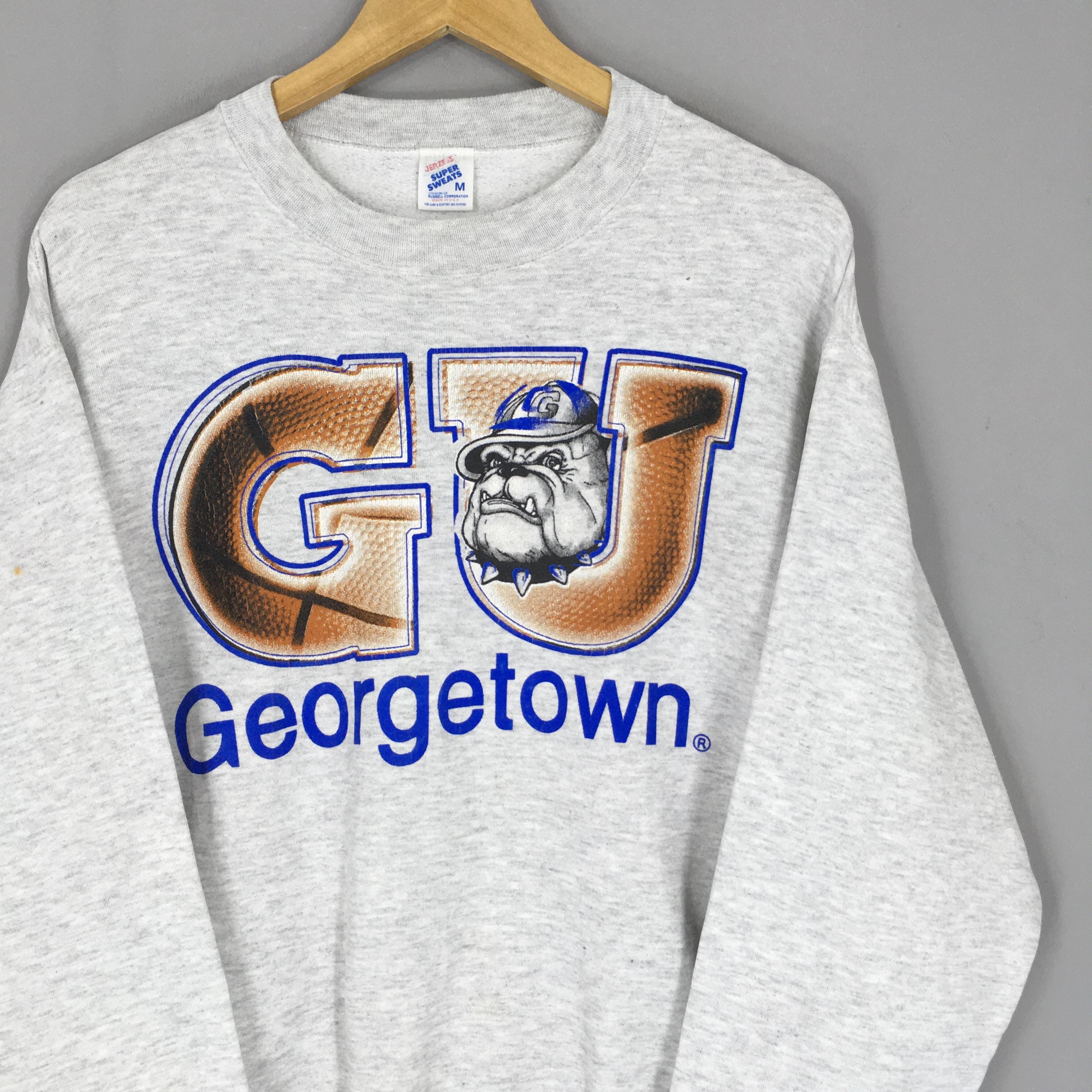 Vintage 90s Georgetown University Gray Sweatshirt Medium GU 