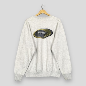 Vintage 90s Hard Rock Cafe Los Angeles Sweatshirt Large Hard Rock Los Angeles Printed Crewneck Save The Planet LA Gray Sweater Size L