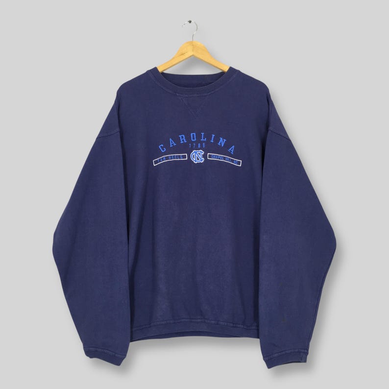 Vintage Y2K North Carolina Tar Heels NCAA Sweatshirt XLarge Carolina Tar Heels Embroidered Sweater University of North Carolina Crewneck XL image 1