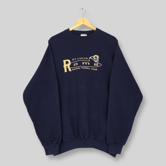 Vintage St. Louis Rams NFL Sweatshirt Large St Louis Rams Embroidery Spell Out Logo Sweater LA Rams American Football Rugby Crewneck Size L