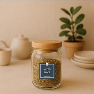 Modern Minimalist Spice Jar Labels | Printable Pantry Organization | DIY Herb and Seasoning Label Template 1.5 inch