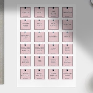 Modern Minimalist Spice Jar Labels | Printable Pantry Organization | DIY Herb and Seasoning Label Template 1.5 inch