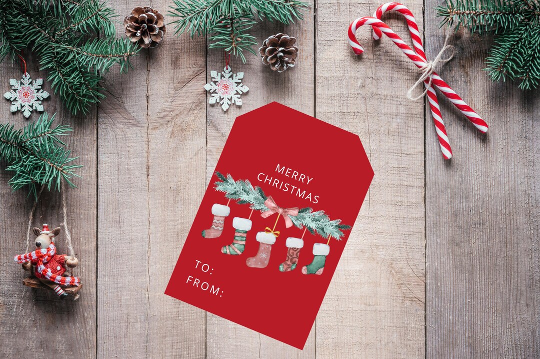 Printable Christmas Gift Tags – Holiday Present Labels (digital ...