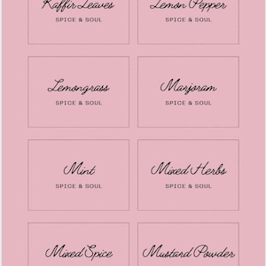 Modern Minimalist Spice Jar Labels Template | DIY Kitchen, Herbs & Seasoning Label Set Printable Pantry Organization Rose Gold Stickers