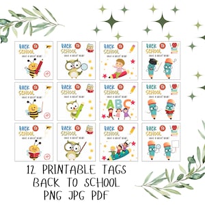 Back To School Gift Tag Printable, Happy First Day of School Class Favors, A Little Treat To Make Your First Day Sweet, Teacher Cookie Tag