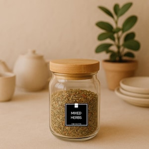 Modern Minimalist Spice Jar Labels | Printable Pantry Organization | DIY Herb and Seasoning Label Template 1.5 inch