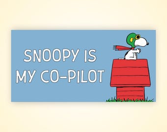 Snoopy ist mein Co-pilot-Autoaufkleber - Peanuts Cartoon Aufkleber