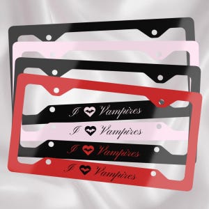 I Love Vampires Gothic Bat Heart License Plate Frame