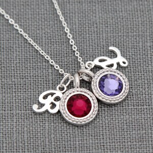 Mothers Day Personalized Necklace for Mom, Grandma, Custom Initial Jewelry, Birthstone Gift, Personalized Mother&#39;s Necklace