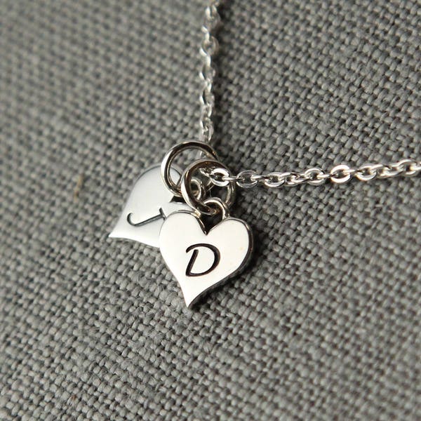 Couples Initial Necklace for Girlfriend, Gift from Boyfriend Girlfriend Necklace, Personalized Couples Jewelry with Initials