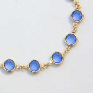 September Birthstone Bracelet, Gold Birthstone Jewelry, Dainty Sapphire Bracelet, September Birthday Gift, Her, Birthday Present for Women