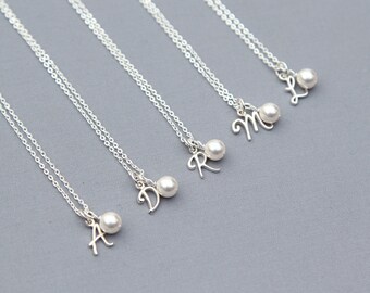 silver bridesmaid necklaces