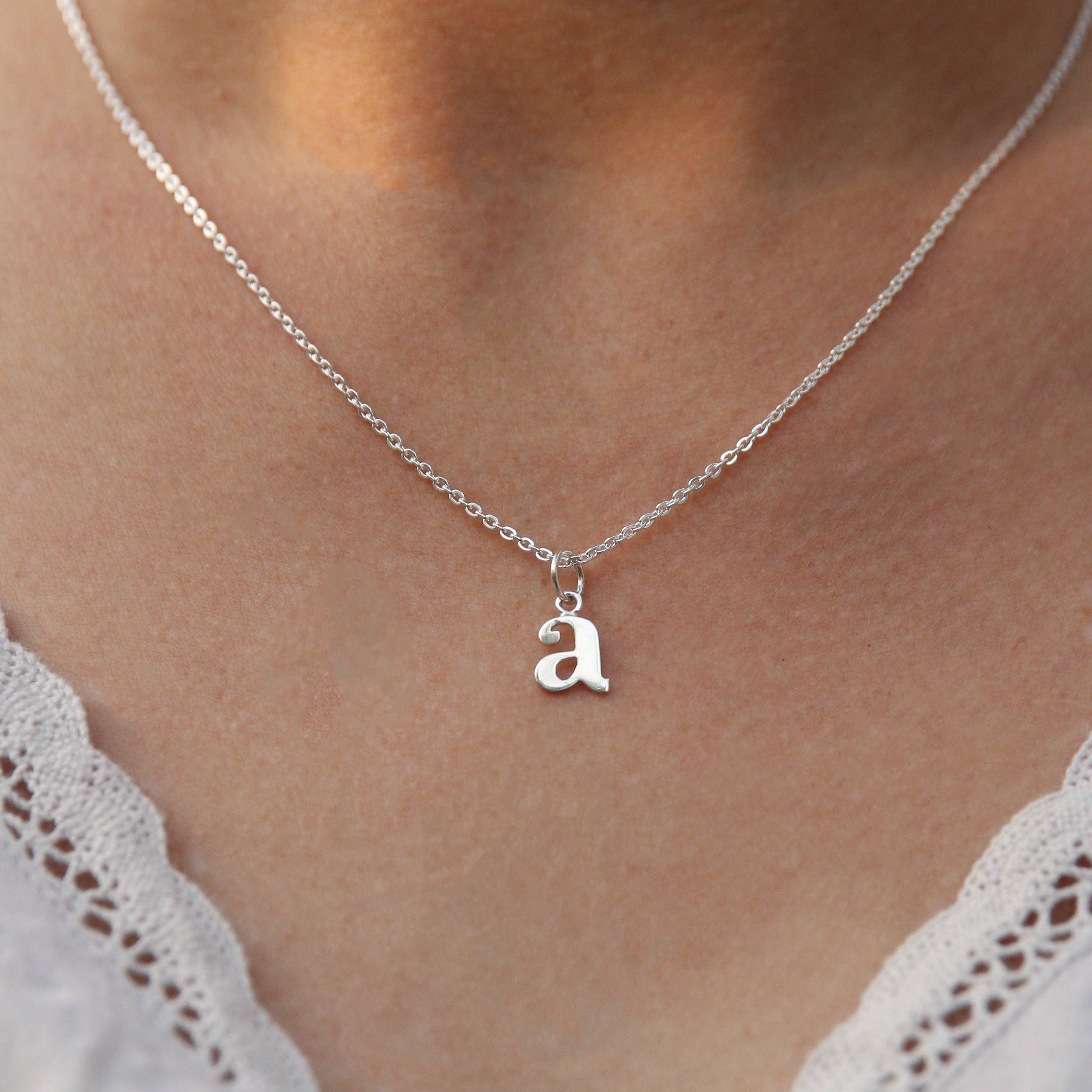 Stuller Lowercase Initial Necklace 85780:70055:P 14KW Tyler | Jim's  Jewelers | Tyler, TX