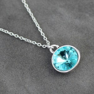 Blue Zircon Necklace, December Birthstone Necklace, Blue Topaz Jewelry, December Birthstone Jewelry, Blue Topaz Necklace image 1