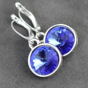 Blue Sapphire Earrings, September Birthstone Earrings, Sapphire Jewelry, September Birthstone Jewelry, Blue Sapphire Drop Earrings