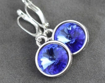 Blue Sapphire Earrings, September Birthstone Earrings, Sapphire Jewelry, September Birthstone Jewelry, Blue Sapphire Drop Earrings